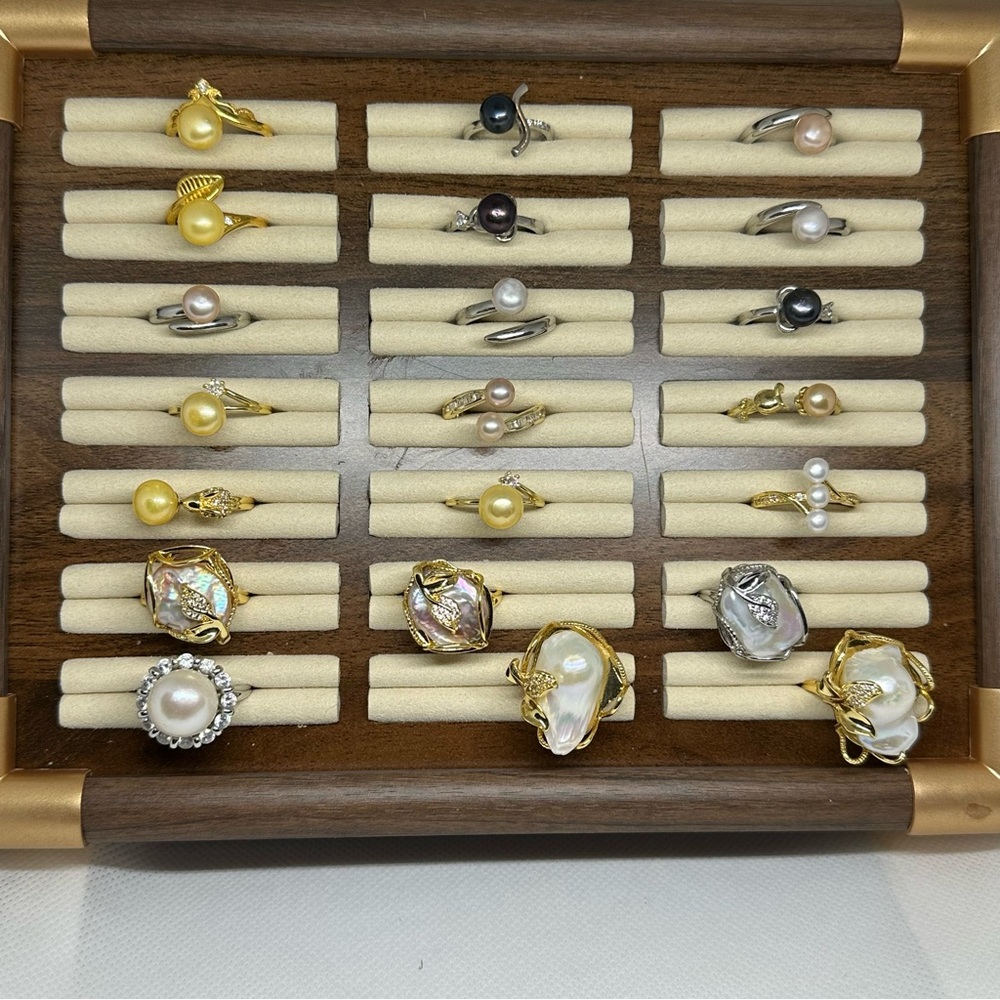 Natural Freshwater Pearl Rings Multicolour for Live on Mar 8, 2025
